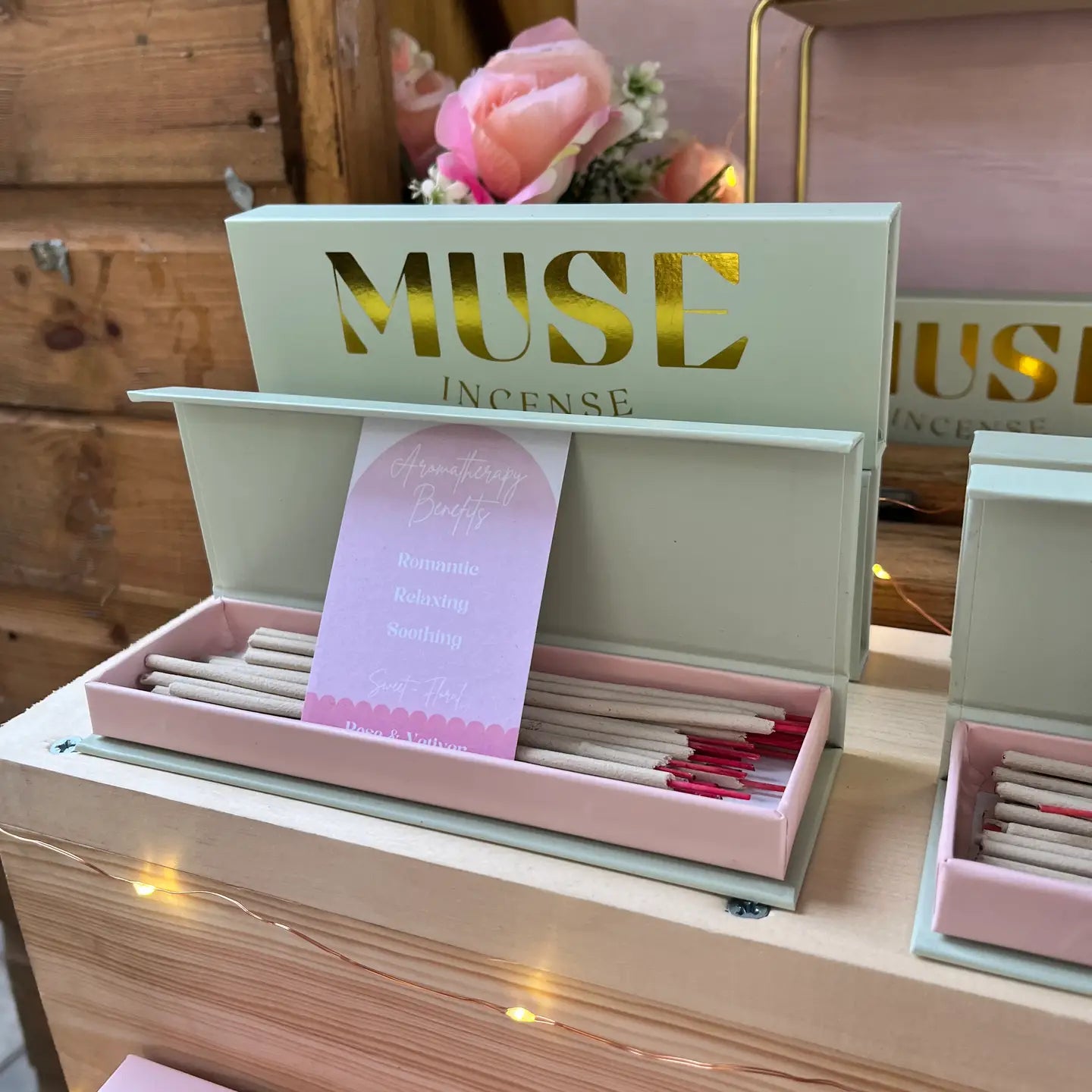 Rose and Vetiver Incense - Muse Natural Incense Box