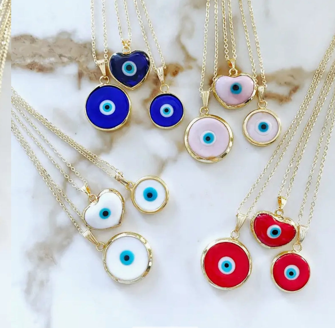 Murano Nazar “Evil Eye” Heart Necklace