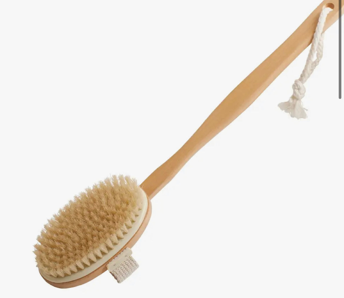 Body brush with handle